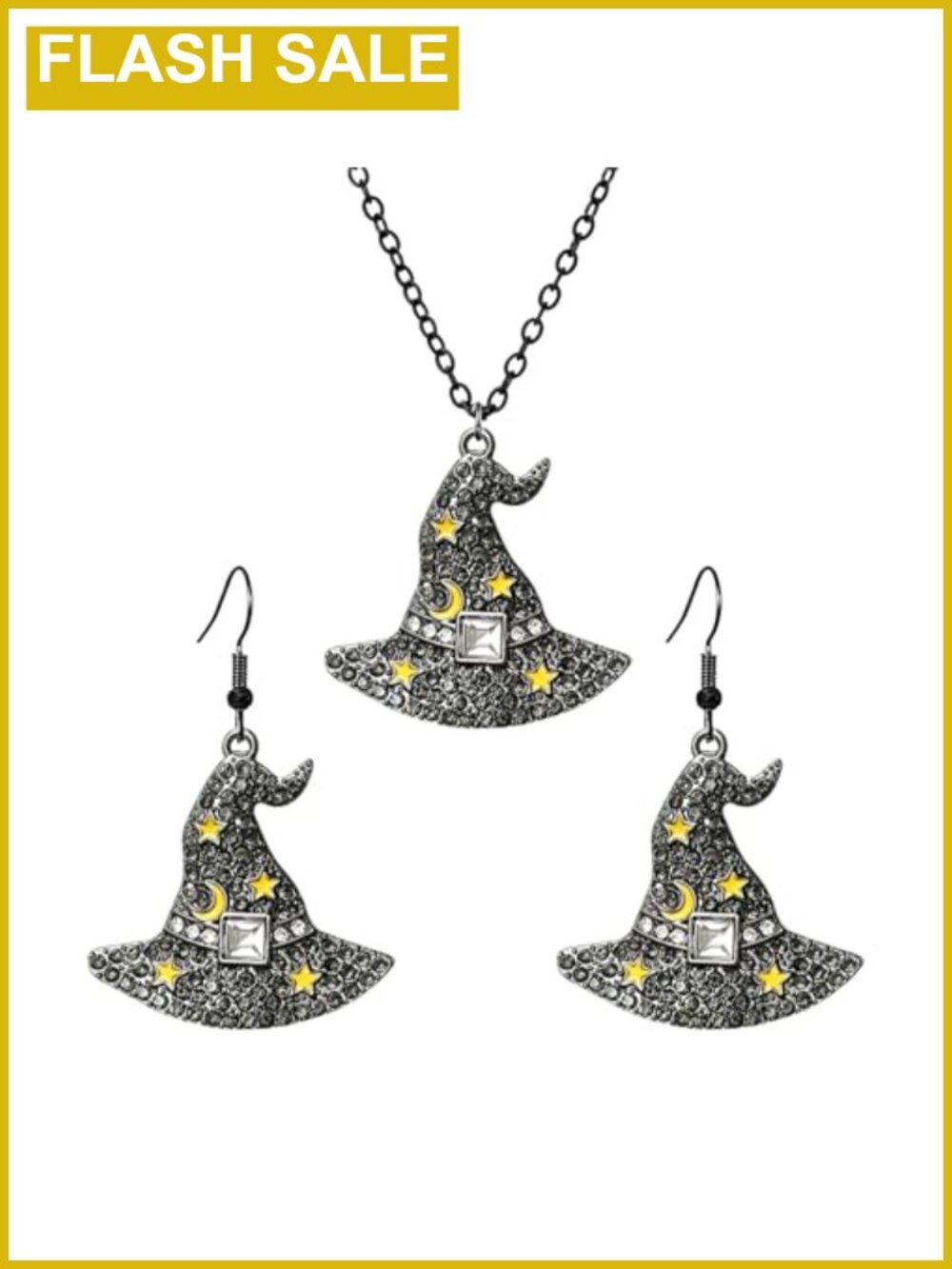 Halloween Rhinestone Crystal Jewelry Set Earrings Necklace Charm Gift